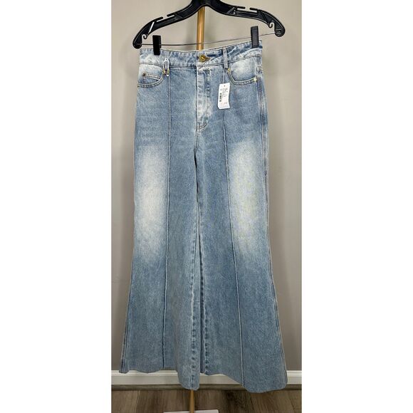 Zimmermann Wide-Leg Flared Jeans in Sea Foam Size 26 $595 - Picture 4 of 12